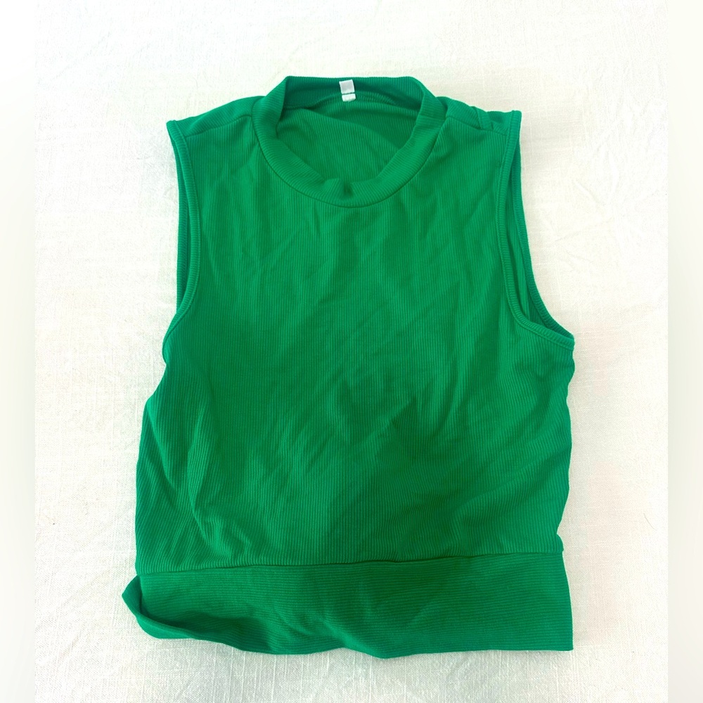 Green Sleeveless Top open back